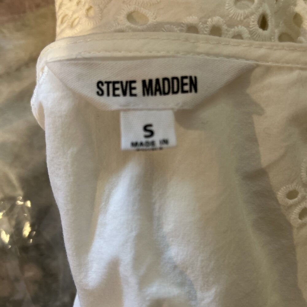 Cottagecore Eyelet Lace Steve Madden Jayda Dress Coquette Romantic Sz Sm - Picture 8 of 10